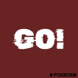 A dark red background with a disturbed font reading "GO!" in white.