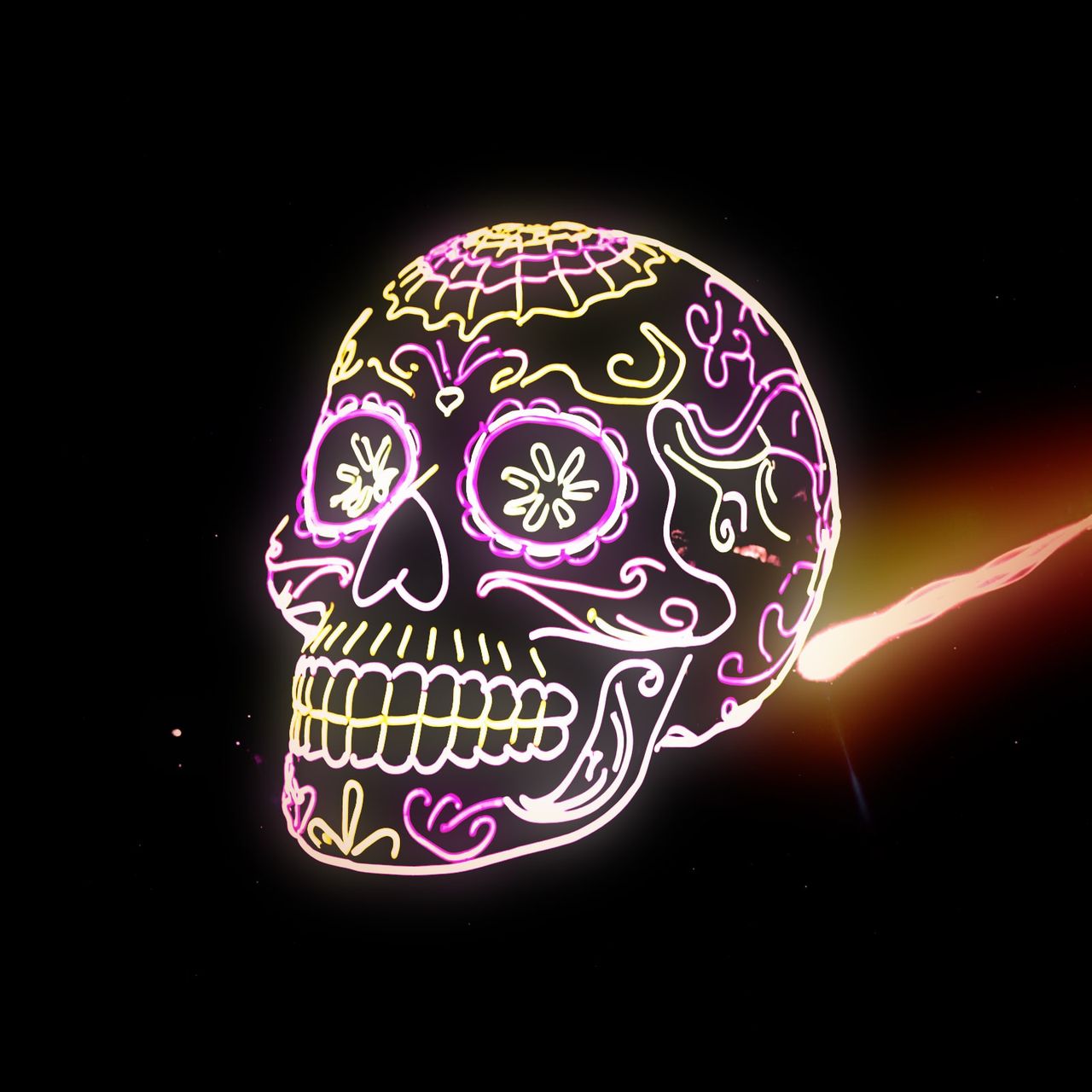 A neon sugar skull.