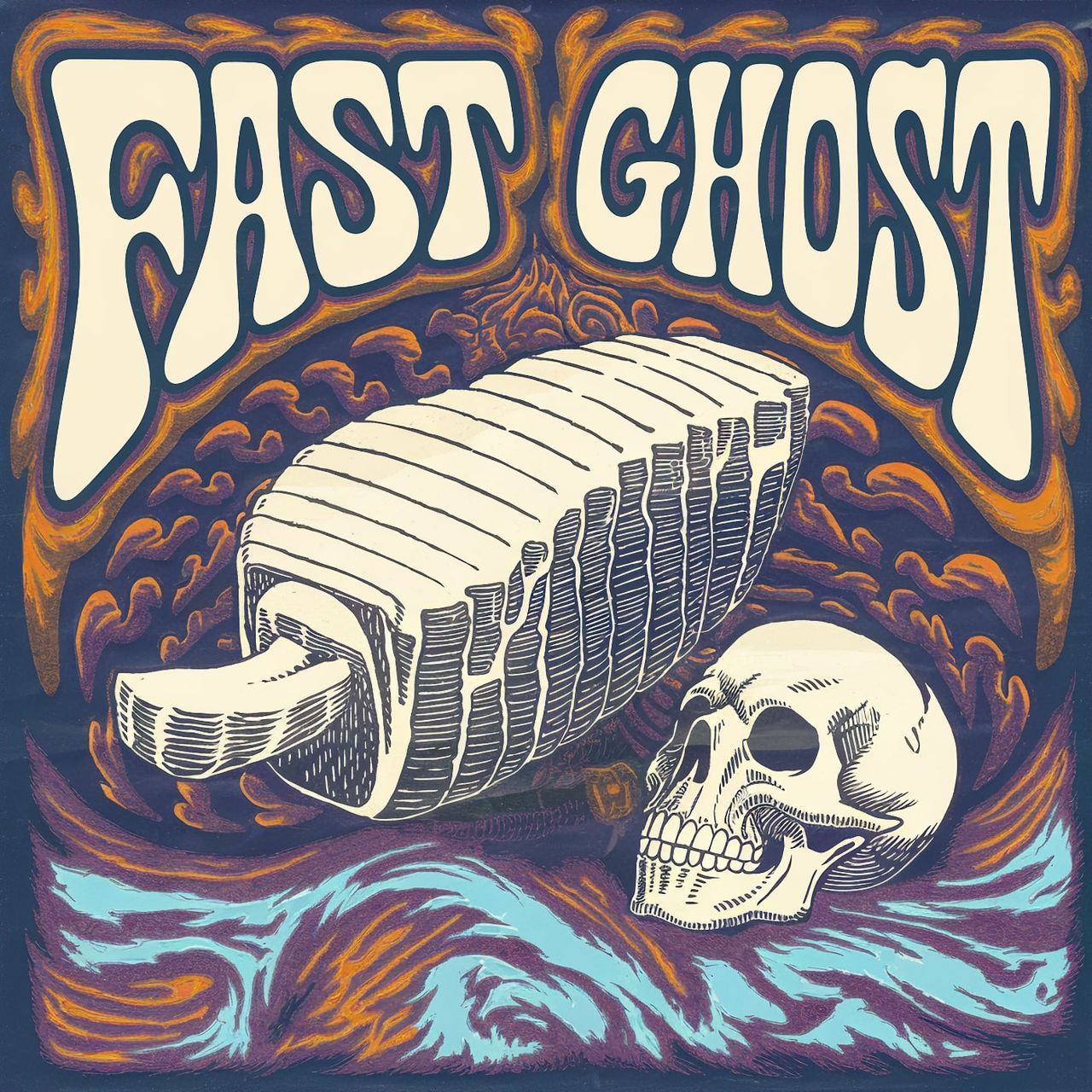 Illustrated 1960s psychedelic art.