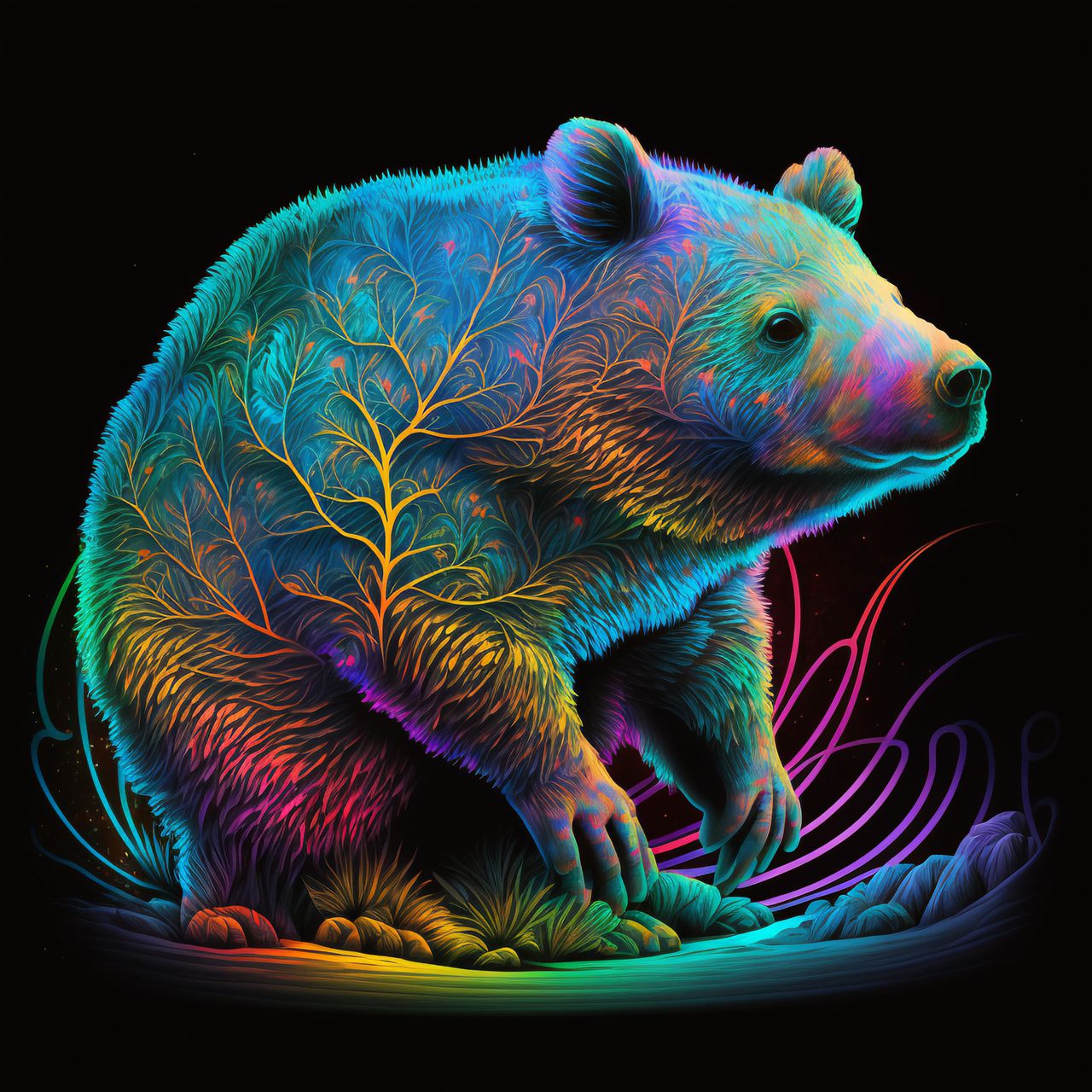 A neon wombat.